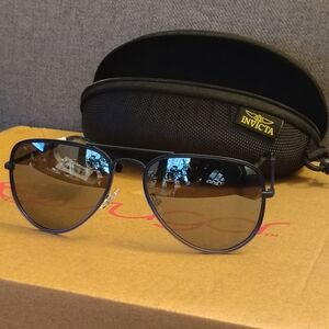 Invicta Black Sunglasses with Case
